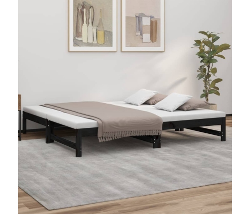 Sofá cama extraíble sin colchón negro 2x(90x190) cm