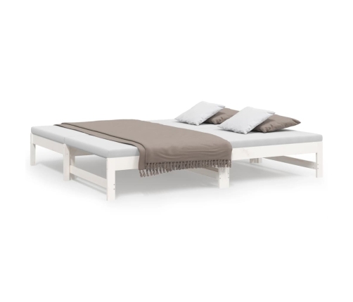 Sofá cama extraíble madera maciza de pino blanco 2x(75x190) cm