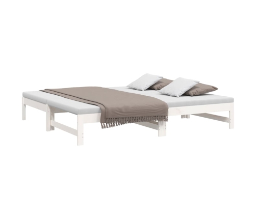 Sofá cama extraíble madera maciza de pino blanco 2x(75x190) cm