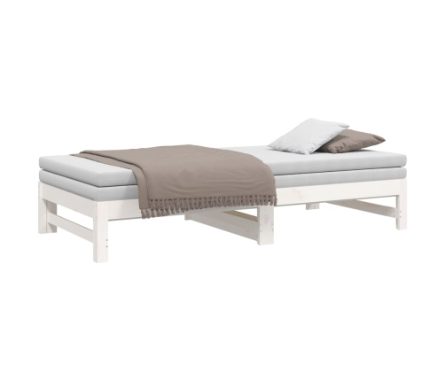 Sofá cama extraíble madera maciza de pino blanco 2x(75x190) cm