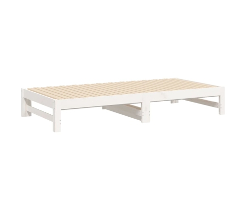 Sofá cama extraíble madera maciza de pino blanco 2x(75x190) cm