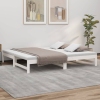 vidaXL Sofá cama extraíble madera maciza de pino blanco 2x(75x190) cm