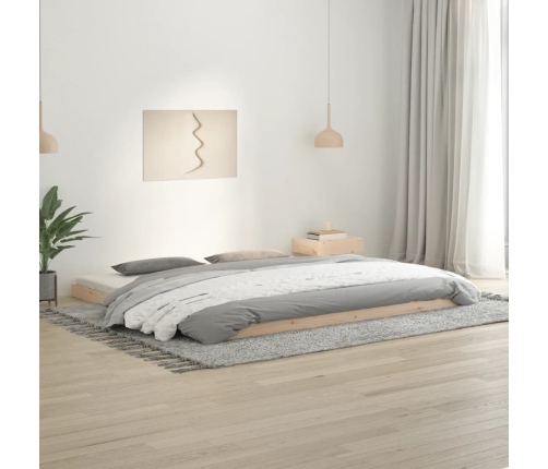 Estructura de cama sin colchón madera maciza de pino 200x200 cm