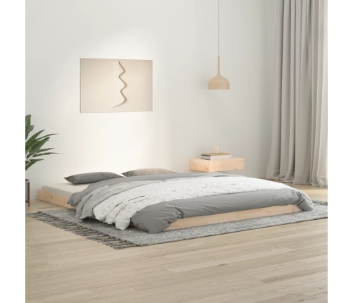 Estructura de cama sin colchón madera maciza de pino 160x200 cm