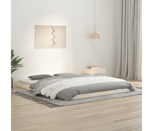 Estructura de cama sin colchón madera maciza de pino 160x200 cm