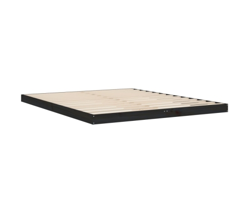 Estructura de cama de madera maciza de pino negro 160x200 cm