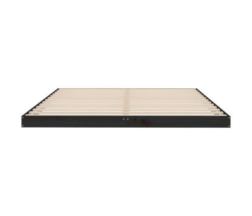 Estructura de cama de madera maciza de pino negro 160x200 cm