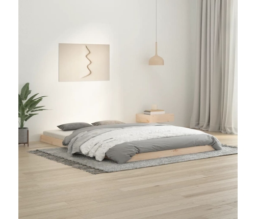 Estructura de cama sin colchón madera de pino blanca 140x200 cm