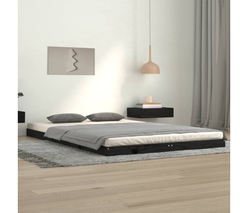 Estructura de cama madera maciza de pino negro 120x200 cm