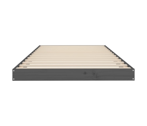 Estructura de cama madera maciza de pino gris 90x200 cm