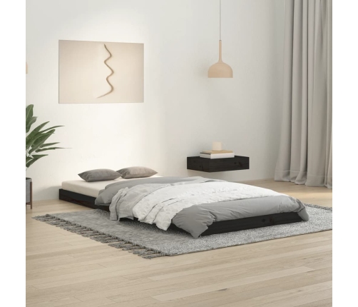 Estructura de cama madera maciza de pino negro 90x200 cm