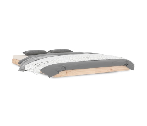 Estructura de cama sin colchón madera maciza de pino 140x190 cm