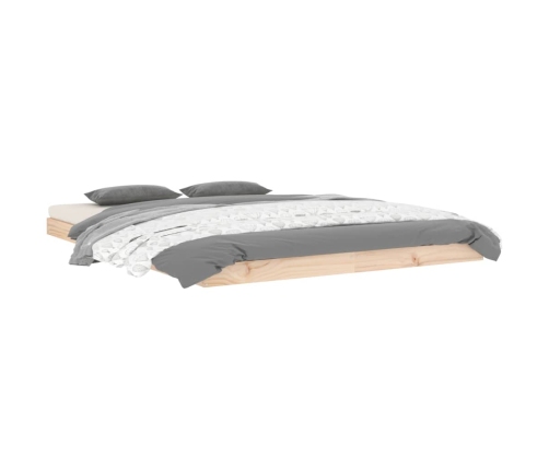 Estructura de cama sin colchón madera maciza de pino 140x190 cm