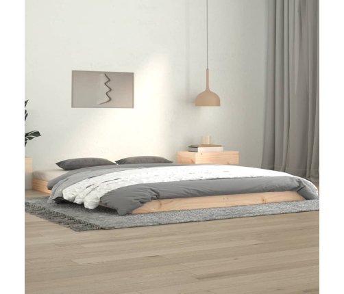 Estructura de cama sin colchón madera maciza de pino 140x190 cm