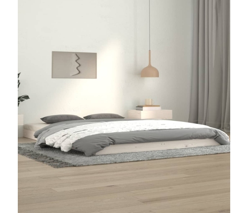 Estructura de cama sin colchón madera de pino blanca 140x190 cm