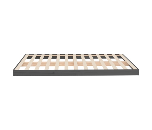 Estructura de cama de madera maciza de pino gris 140x190 cm