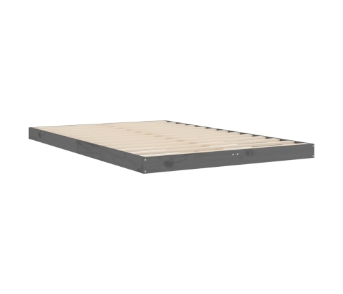 Estructura de cama madera maciza de pino gris 120x190 cm