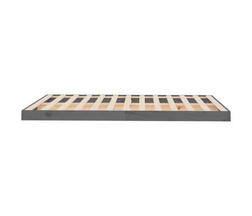 Estructura de cama madera maciza de pino gris 120x190 cm