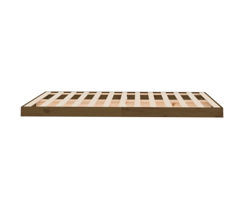 Estructura de cama doble madera maciza marrón miel 120x190 cm