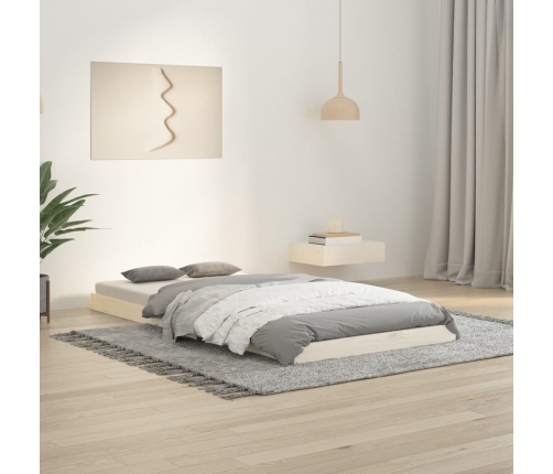 Estructura cama individual madera maciza pino blanco 90x190 cm