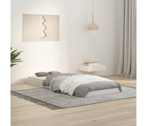 Estructura de cama madera maciza de pino blanco 75x190 cm