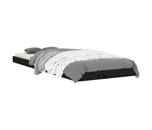 Estructura de cama madera maciza de pino negro 75x190 cm