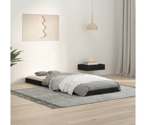 Estructura de cama madera maciza de pino negro 75x190 cm