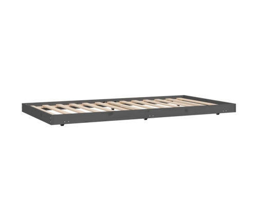 vidaXL Estructura de cama madera maciza de pino gris 100x200 cm