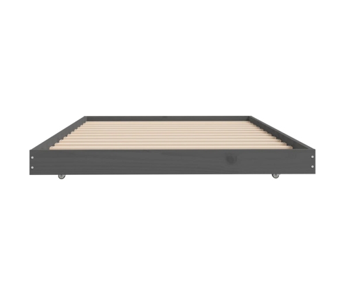 vidaXL Estructura de cama madera maciza de pino gris 100x200 cm