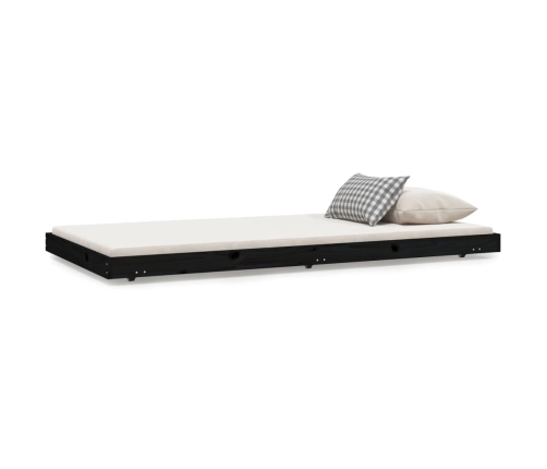 Estructura de cama madera maciza de pino negro 100x200 cm