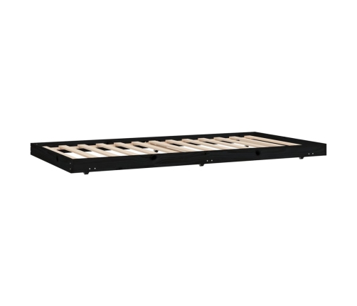 Estructura de cama madera maciza de pino negro 100x200 cm