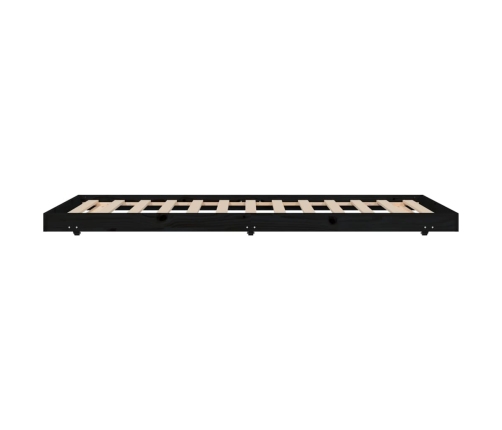 Estructura de cama madera maciza de pino negro 100x200 cm