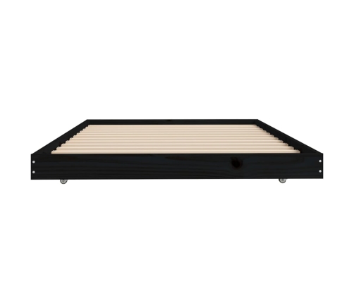 Estructura de cama madera maciza de pino negro 100x200 cm