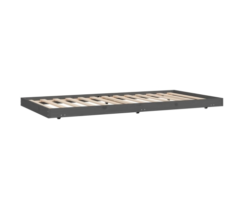 Estructura de cama madera maciza de pino gris 90x200 cm