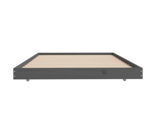 Estructura de cama madera maciza de pino gris 90x200 cm