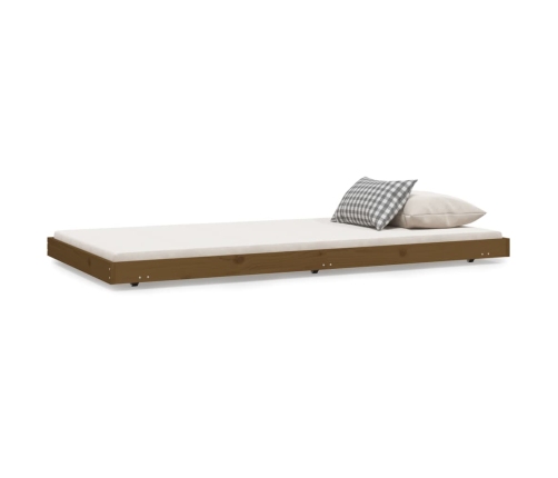 Estructura de cama madera maciza pino marrón miel 90x200 cm