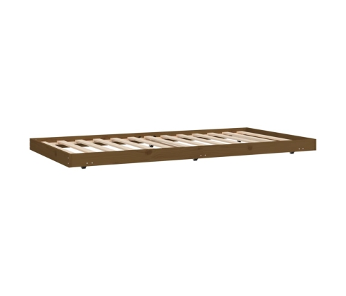 Estructura de cama madera maciza pino marrón miel 90x200 cm