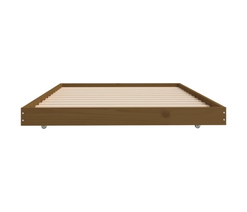 Estructura de cama madera maciza pino marrón miel 90x200 cm