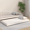 Cama sin colchón madera maciza de pino blanca 80x200 cm