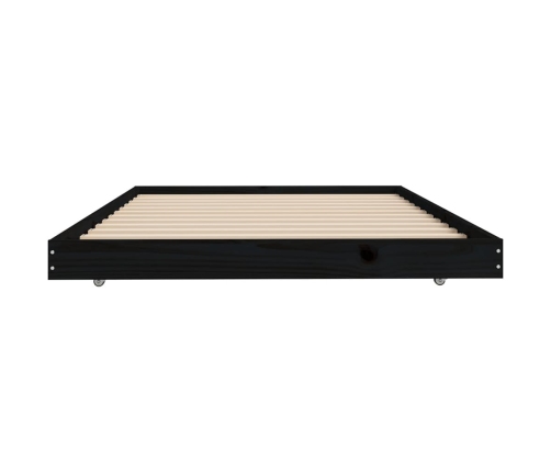 vidaXL Estructura de cama madera maciza de pino negro 80x200 cm