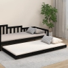 vidaXL Estructura de cama madera maciza de pino negro 80x200 cm