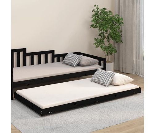 vidaXL Estructura de cama madera maciza de pino negro 80x200 cm