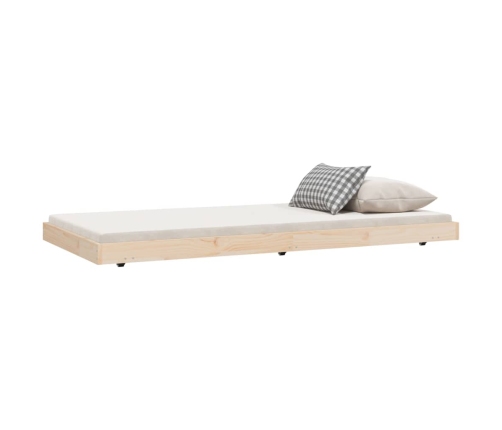 Estructura de cama sin colchón madera maciza de pino 90x190 cm