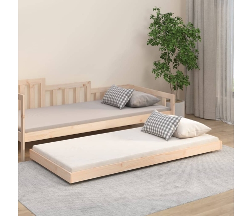 Estructura de cama sin colchón madera maciza de pino 90x190 cm