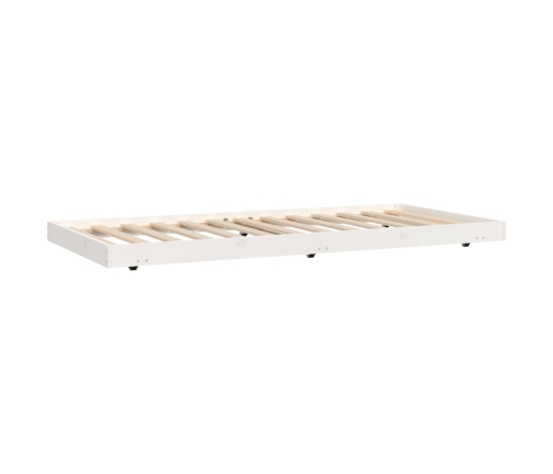 Estructura de cama sin colchón madera maciza blanca 75x190 cm