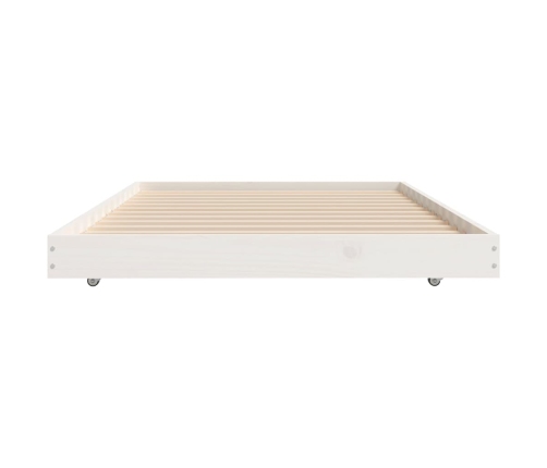 Estructura de cama sin colchón madera maciza blanca 75x190 cm