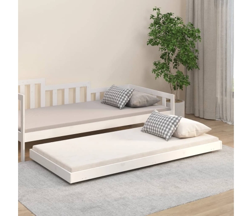 Estructura de cama sin colchón madera maciza blanca 75x190 cm