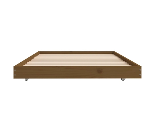 Estructura de cama madera maciza de pino marrón miel 75x190 cm