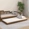 Estructura de cama madera maciza de pino marrón miel 75x190 cm