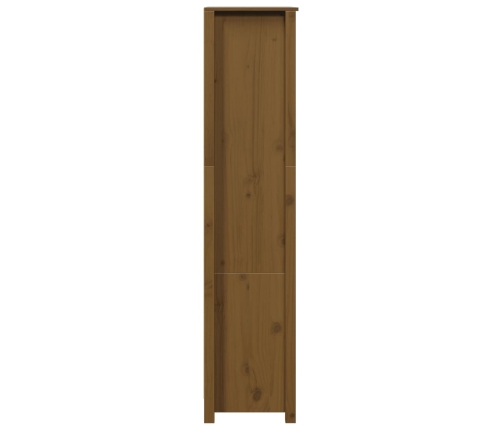 Aparador alto madera maciza de pino marrón miel 80x35x154 cm